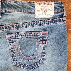 True Religion Pink Stitch Jennie Skinny JeansTrue Religion Jennie Curvy Mid Rise